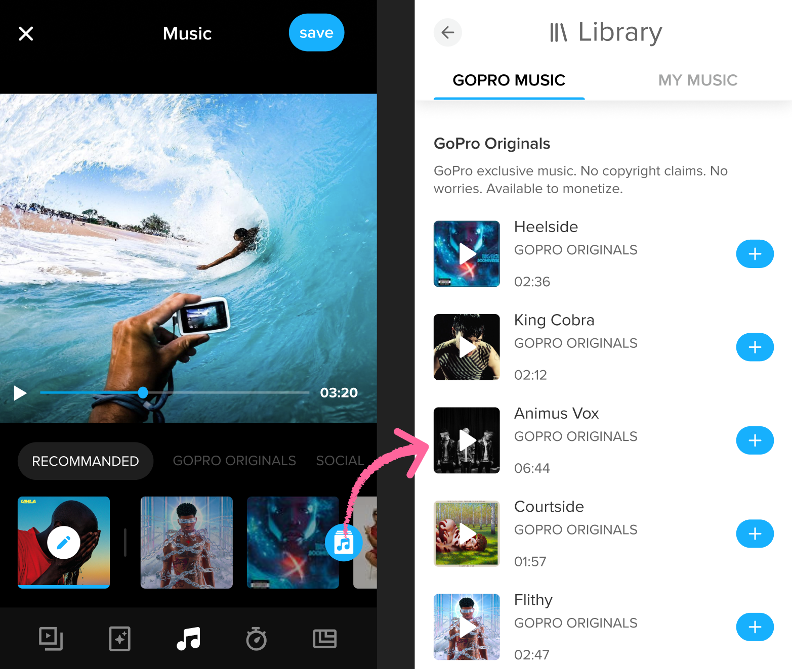 old gopro UI screenshot